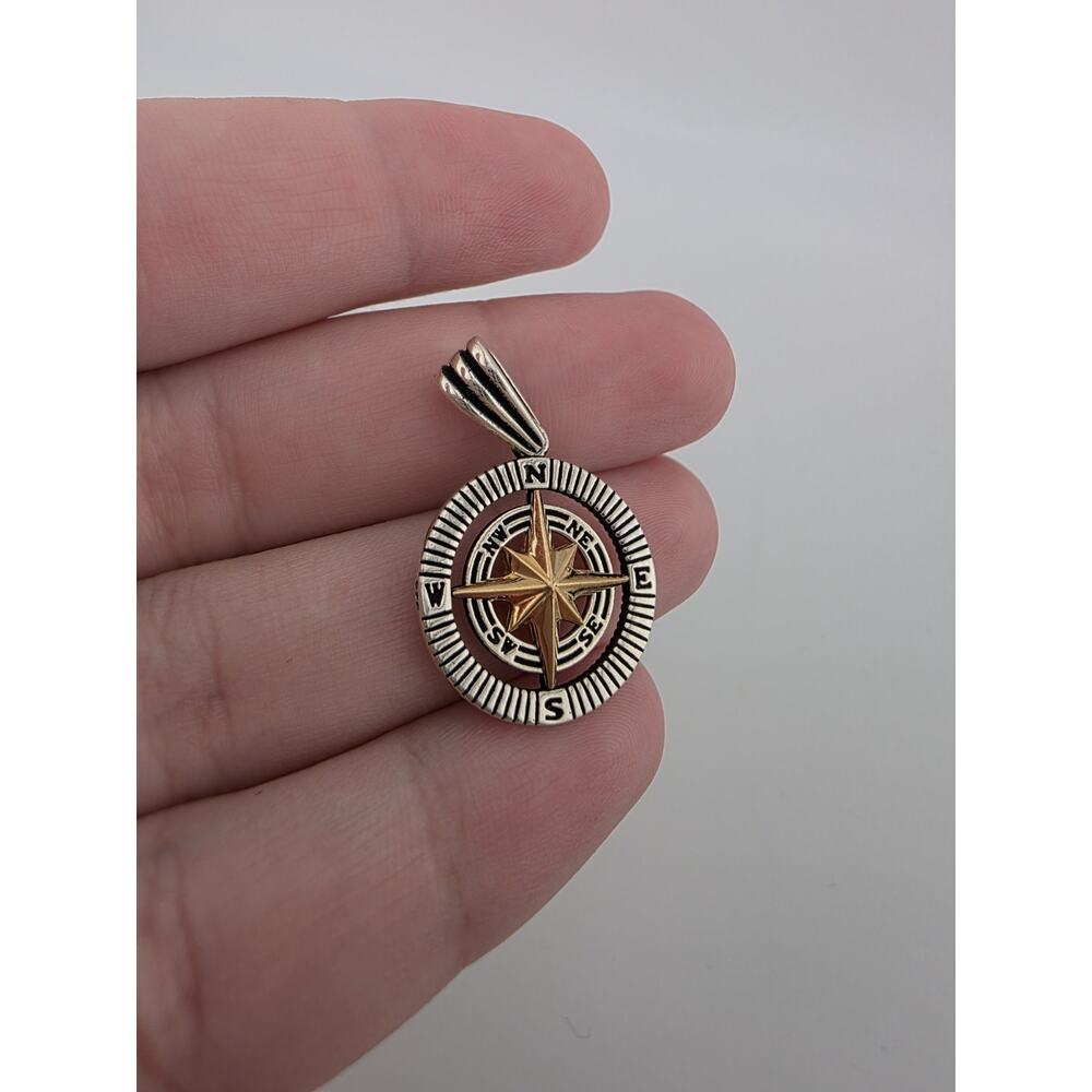 Sterling Silver 925 Compass Pendent